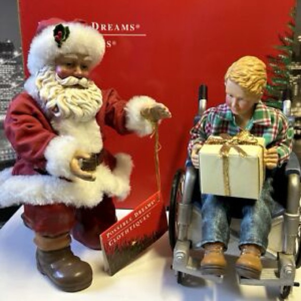 Santa and Boy Figurine Set